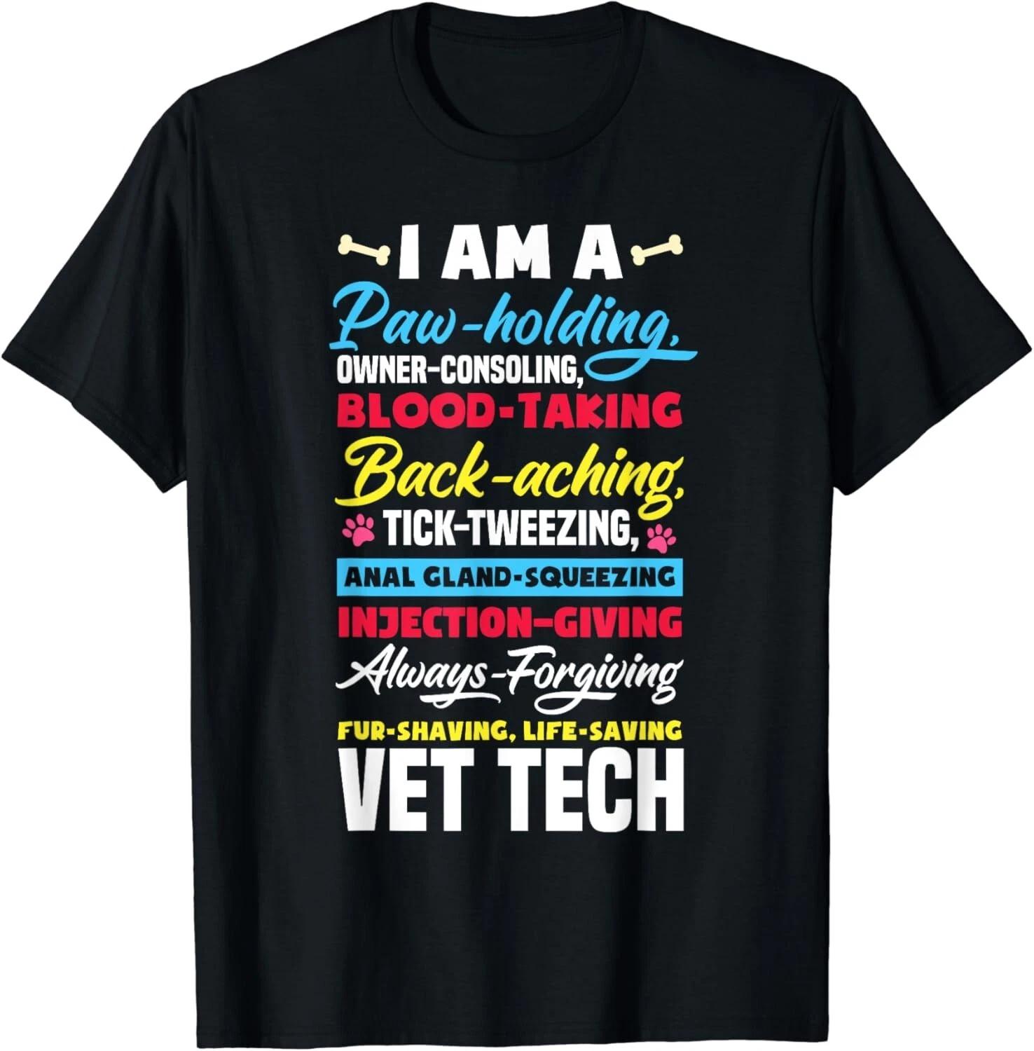 

Vet Tech Paw Holding Funny Veterinary Technician Gift Unisex T-Shirt 3XL