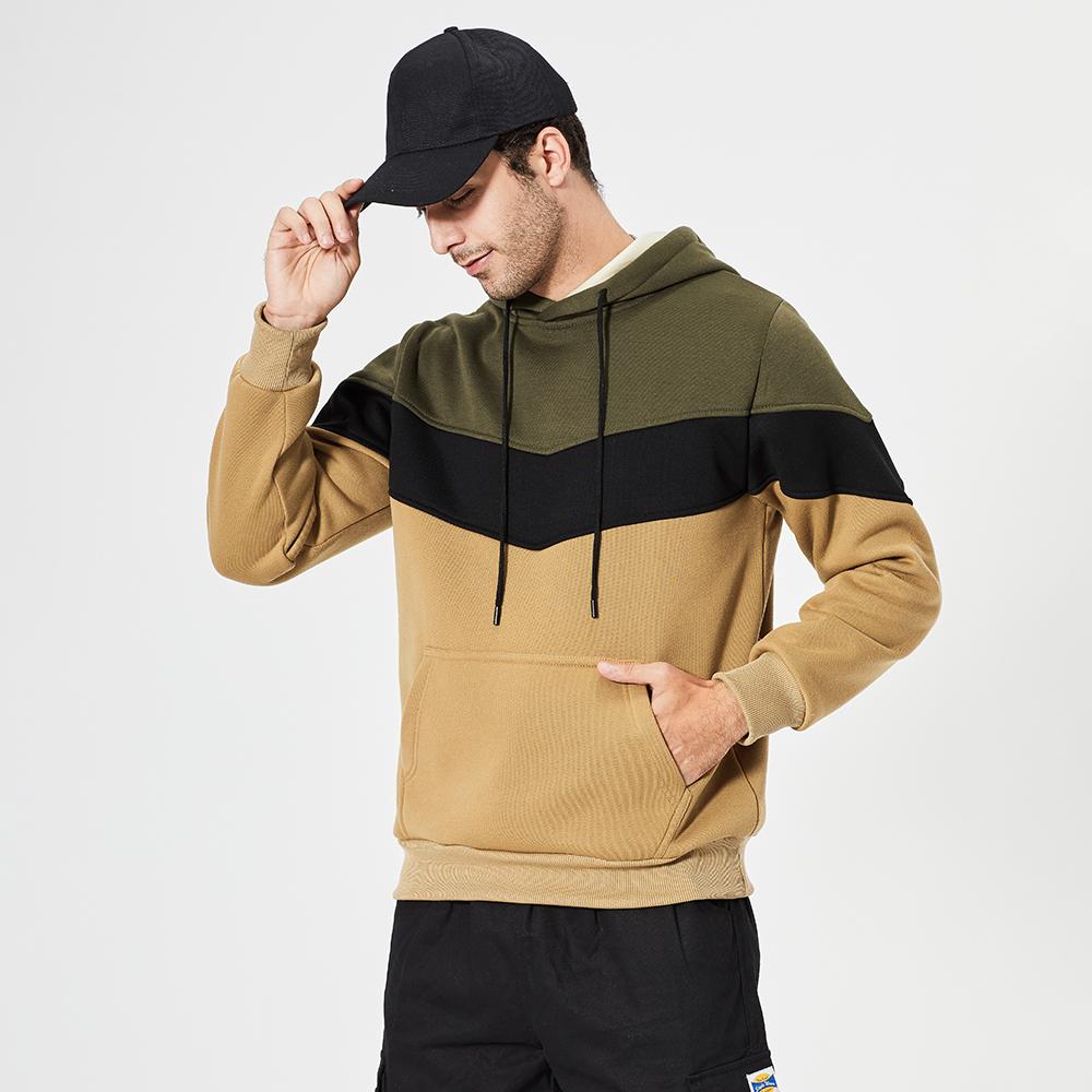 Зимняя толстовка с капюшоном 2026 Уличная одежда Мужские толстовки с капюшоном Пэчворк толстовка Мужские флисовые толстовки Харадзюку Топы S