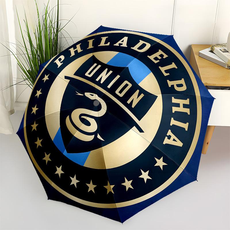 

Philadelphia Union, Soccer Crest Automatic Opening and Closing, 8 rib Structure Portable Umbrella, Suitable for Men and Women in All Seasons