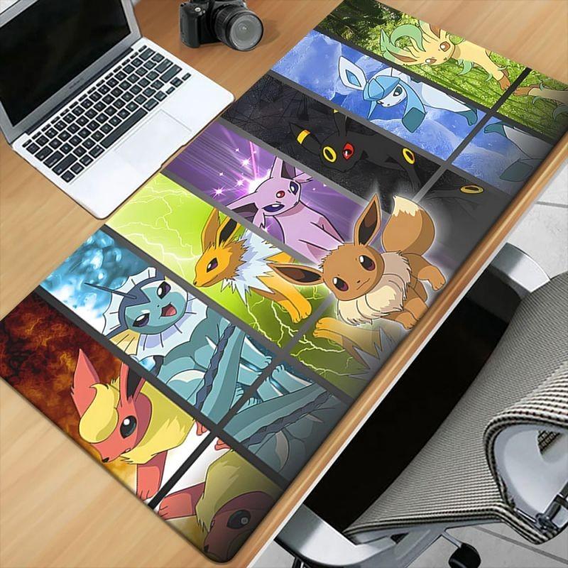 Pokemon Cartoon Cute HD Printing Gaming Mousepad Computer Lock Edge Natural Rubber Esports Desk Pad Large Mouse Pad