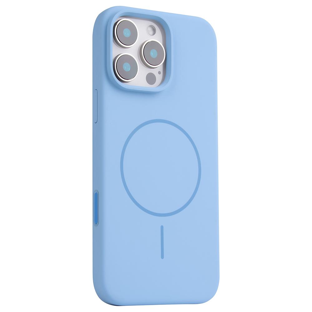 

For iPhone 16 Pro Case Compatible with MagSafe Liquid Silicone Phone Back Cover with Camera Button Baby Blue