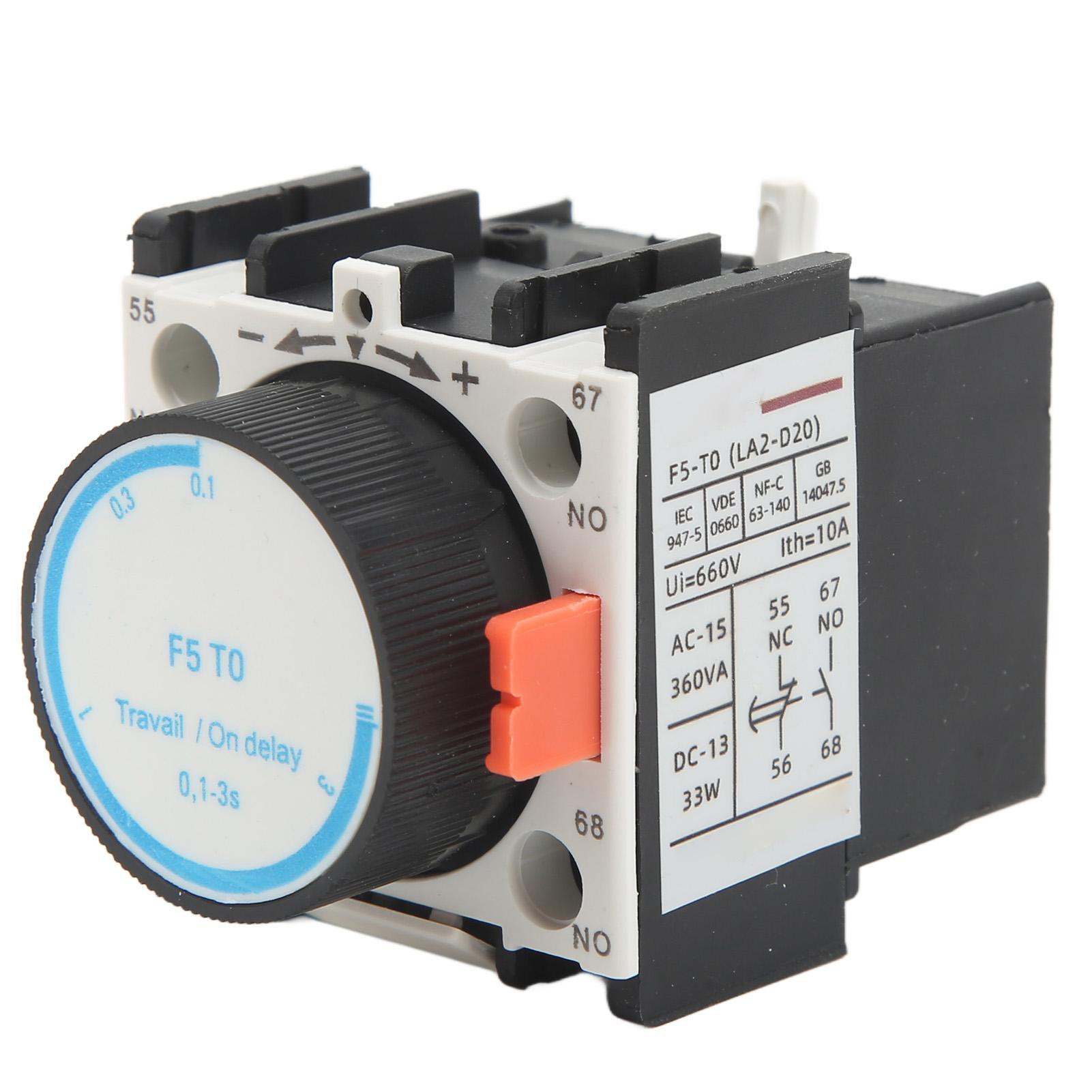 

Air Delay Contact 1NO 1NC Time ON Relay Auxiliary Block Waterproof Dustproof ABS 0.1s 3s