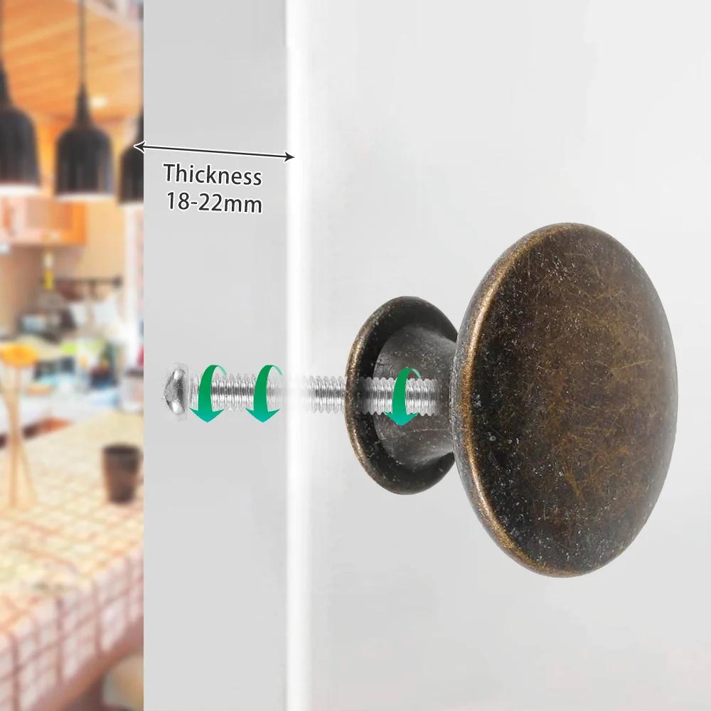 12PCS/Set Vintage Cabinet Knobs Antique Zinc Alloy Drawer Knobs Kitchen Round Dresser Knobs Vintage Cabinet Knobs 30x21x17cm