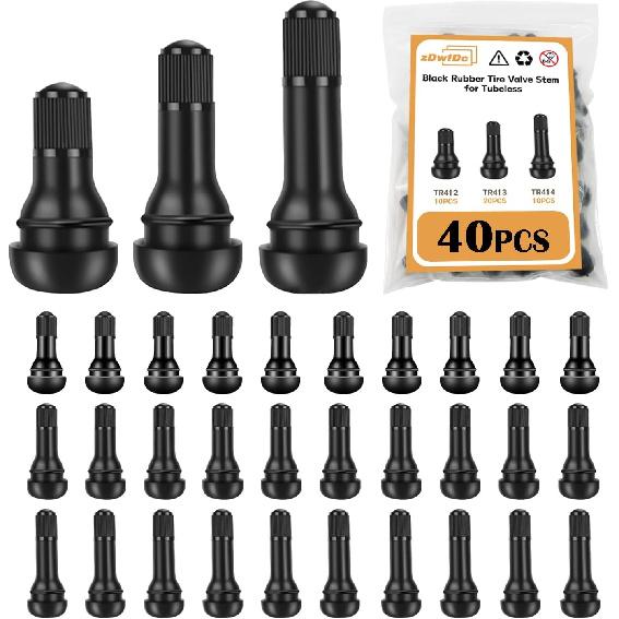 40PCS Tire Valve Stems Tubeless Valve Stem Rubber Snap Valve Stem-40 pcs