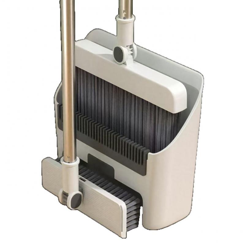 Durable Broom And Dustpan Set Non-Stick Hair Design Heavy Duty Cleaning Tools For Home Floor Kitchen Multi-Surface Use With Thickened Handle