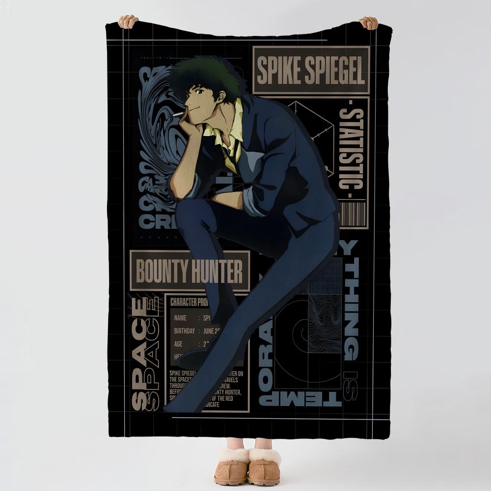 anime C-Cowboy Bebop-p Throw Thick Comfort Flannel Quilt, Multi-scene Use Indoor Outdoor Daily Nap
