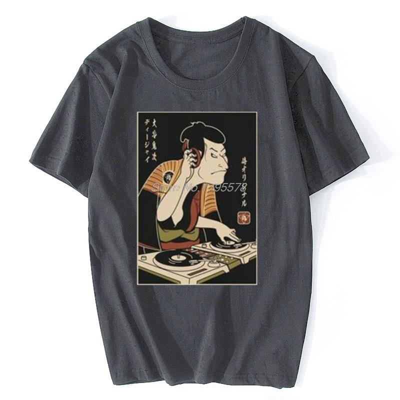 Samurai DJ Shirt DJ Samurai Herren T-Shirt Mode Herren T-Shirt Herren Baumwoll-Tees Tops Harajuku Streetwear Kleidung