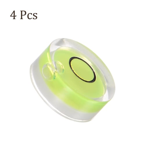 Kozelo Set of 4 Small Round Bubble Levels, 15mm Diameter, 6mm Thick, Mini Round RV Leveling Tool for Travel Trailers, Lime