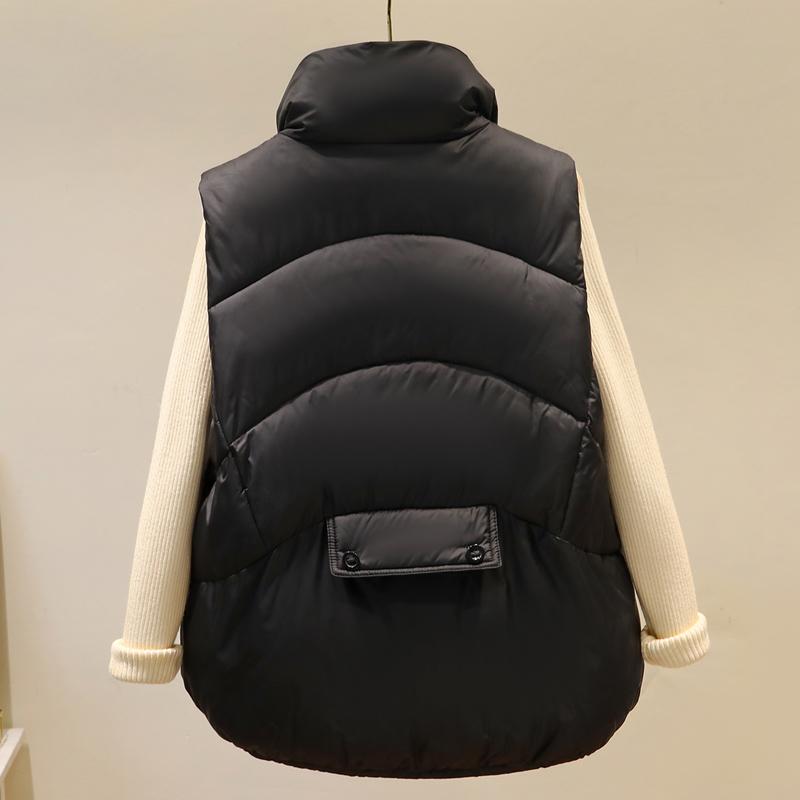 Módní dámská parka bez rukávů, zimní svrchní oblečení, elegantní tlustá teplá vesta, dámské krátké kabáty