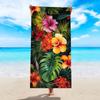 1pc tropical plant flower beach towel, quick drying absorbent swimming towel, suitable for sports, camping, yoga, swimming