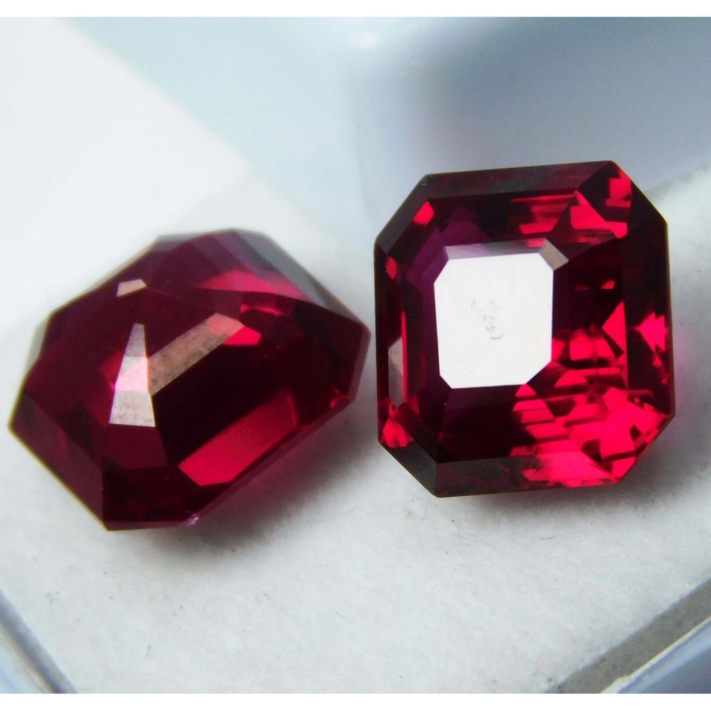 18,10 Karat AA+ Qualität Natürlicher Rubin Rotes Quadratisches Schliff Zertifizierter Loser Edelstein Paar