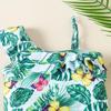 Girls' Floral One-Shoulder Swimsuit - Cute Print Hot Spring Swimwear