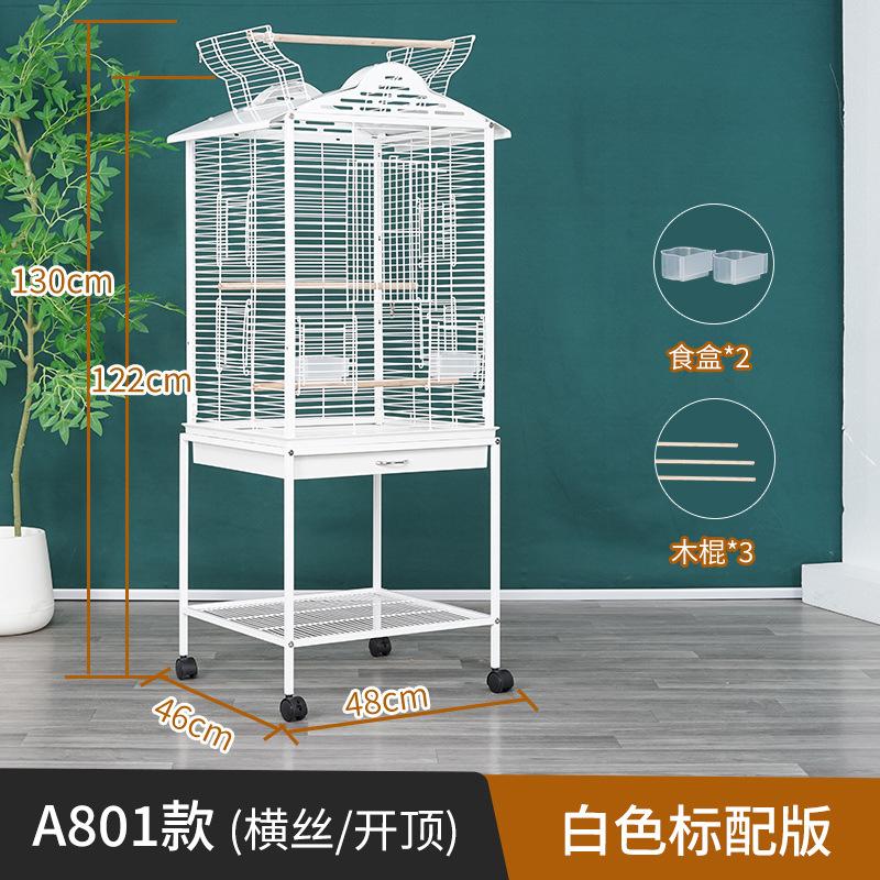 Large Iron Wire Bird Cage with Wood Stand for Conures Lovebird House Parrots Playground Cockatiel Parakeets Activity Center