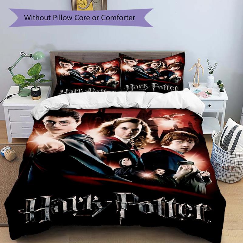 3pcs Harry Potter, Hogwarts Bedding Set. Soft and Comfortable with No Core Included (1x Duvet Cover + 2x Pillow Covers) yy251009213