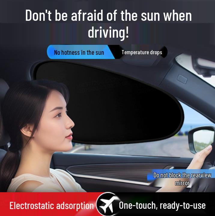 Magnetic Car Window Sunshade with Heat Insulation and UV Protection.