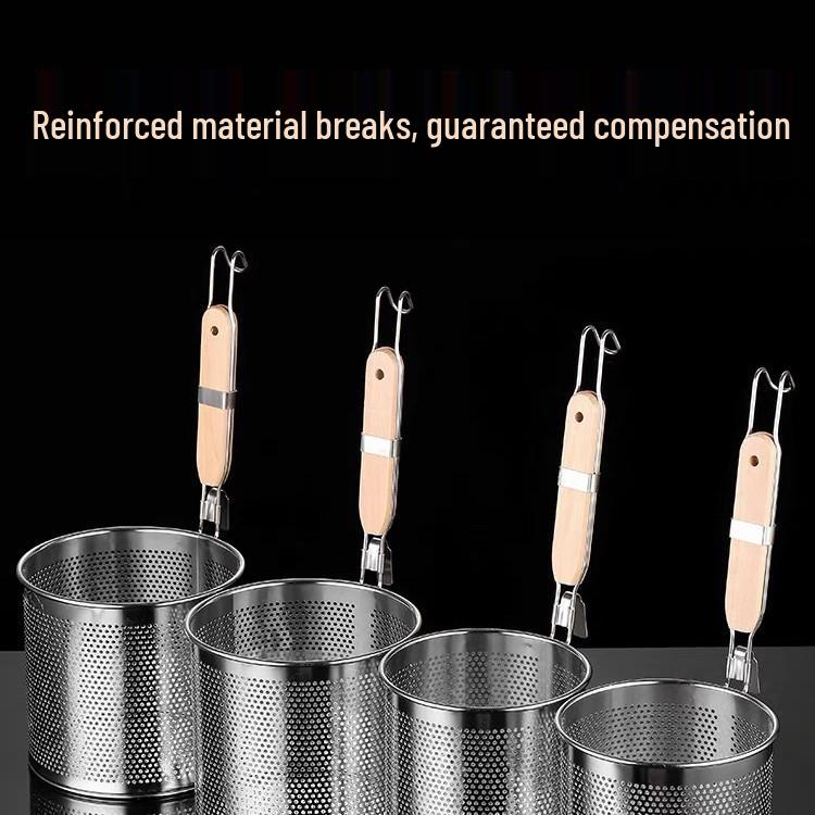 304 Stainless Steel Noodle Skimmer Ladle - Large Strainer for Mala Tang and Soup