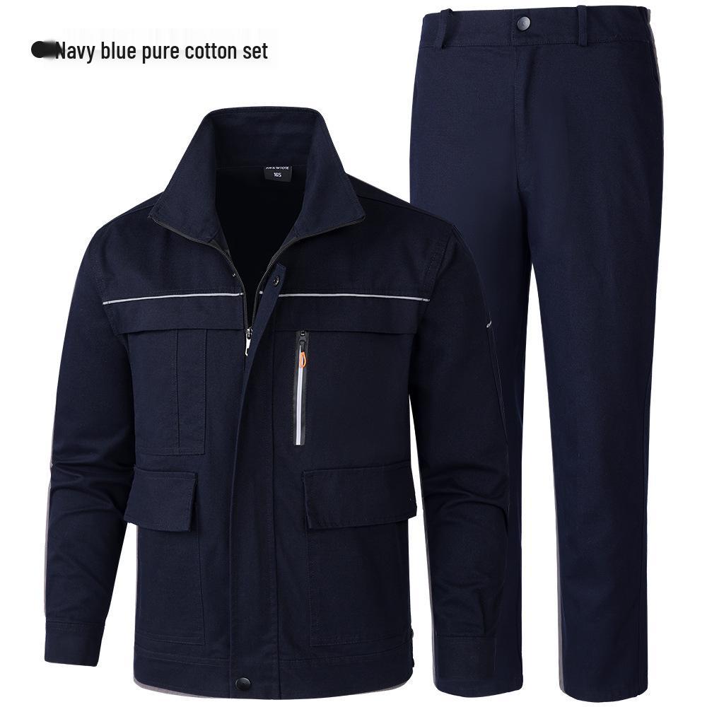 

Men s Spring & Autumn Workwear Set, Construction & Welding Safe, Dirt-Resistant, Pure Cotton for Outdoor, Auto Repair & Labor Protection. 175 [120-140 kg]