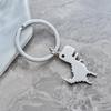 Building Block Dinosaur Stainless Steel Keychain Cute Cartoon Style Fashion Bag Pendant Practical Durable Daily Keyring