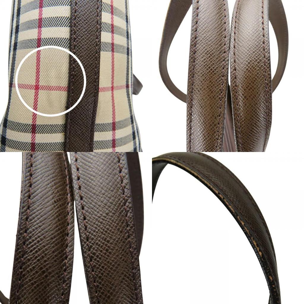 Used BURBERRY Tote Bag canvas/leather beige Brown Nova Check