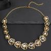 3pcs Women Euro-American Bridal Zircon Necklace Set Light Luxury Alloy Zircon for Weddings Banquets Formal Dresses Accessories