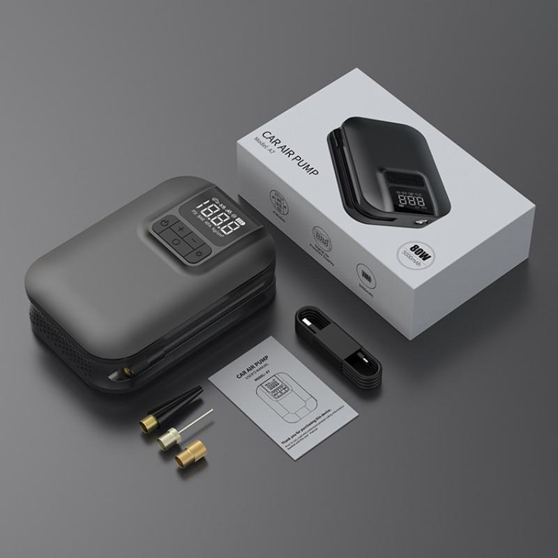 

Электрический воздушный насос, цифровой аккумуляторный компрессор, 5000 мАч, 4 режима, мини-накачиватель шин 150 фунтов на квадратный дюйм, портативный насос со светодиодной подсветкой для автомобилей, мотоциклов, велосипедов 10.4*15.2*4.6cm чёрный