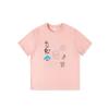 Pure Cotton White Shoulder Short-sleeved T-shirt Women's New Design Sense Niche American Trendy Cartoon Half-sleeved Top