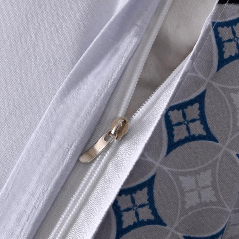 Blue Striped Plaid Style Duvet Cover Set Modern Geometry Quilt Cover with Pillowcases Bedding Set 3Pcs for Kids Boys Room Decor