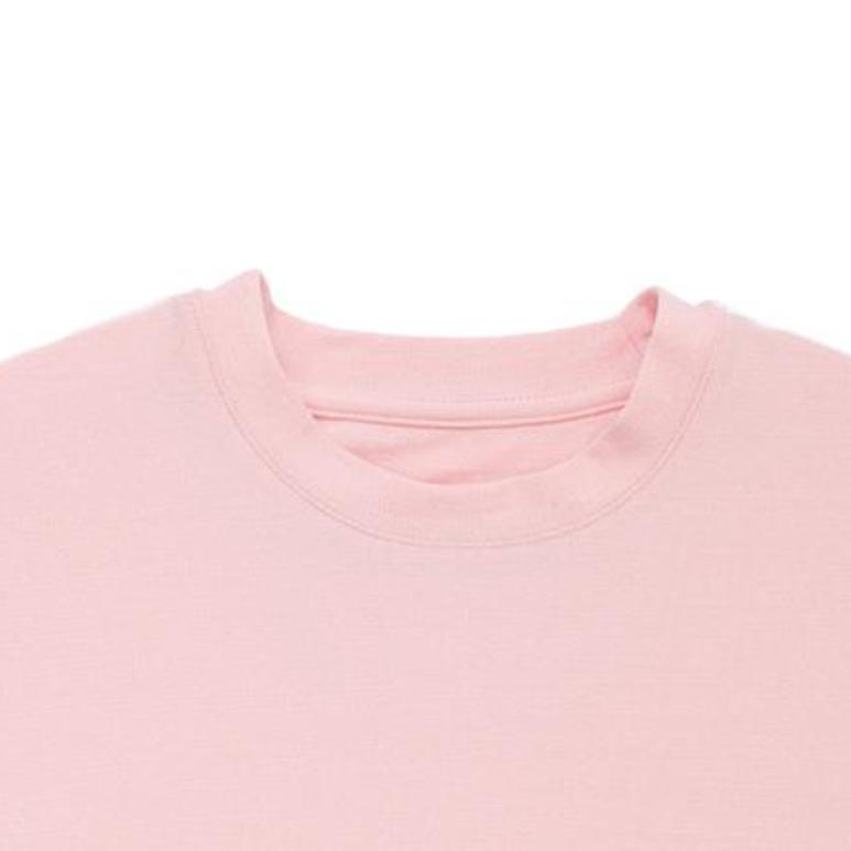 Converse T Shirts Women's Pink Crew Neck Moderate 10008671-A02