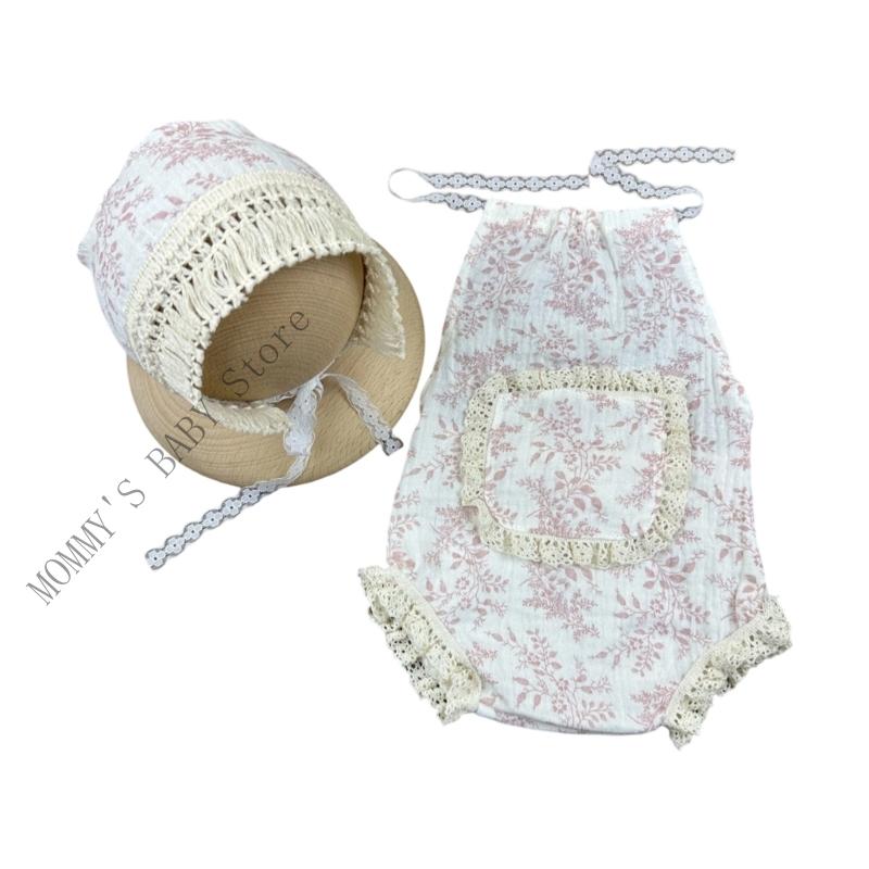 H3CD Photography Props Baby Costume Clothing Infant Supply Hat Romper Outfit