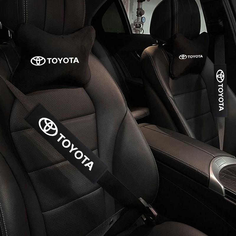 Suede Car Headrest Seat Belt Shoulder Cover Protect Strap Pad For Toyota Corolla Camry RAV4 CHR Yaris Prius Prado Auris Avensis