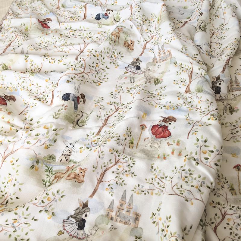 Summer Baby Bamboo 4-Layer Cool Quilt: Newborn Ice Silk Blanket for Naps & Air Conditioning.