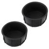 2Pcs Set Center Console Cup Holder Insert Liner Black Rubber UV Protection Automotive Interior Accessories