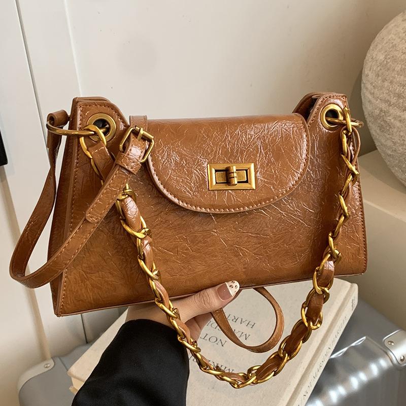 Retro fashionable simple underarm bag women's autumn fashion chain simple commuter shoulder messenger bag
