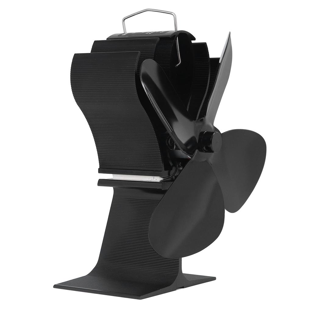 4 Blade Fireplace Fan Aluminium Alloy Heat Powered High Temperature Resistant Stove Fan for Home