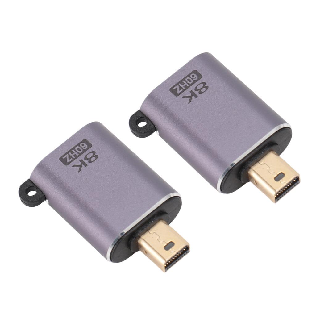 2 Stück Mini DisplayPort auf DisplayPort 1.4 Adapter 8K 60Hz 4K 144Hz Stecker auf Buchse Konverterkopf für OS X Laptop Monitor