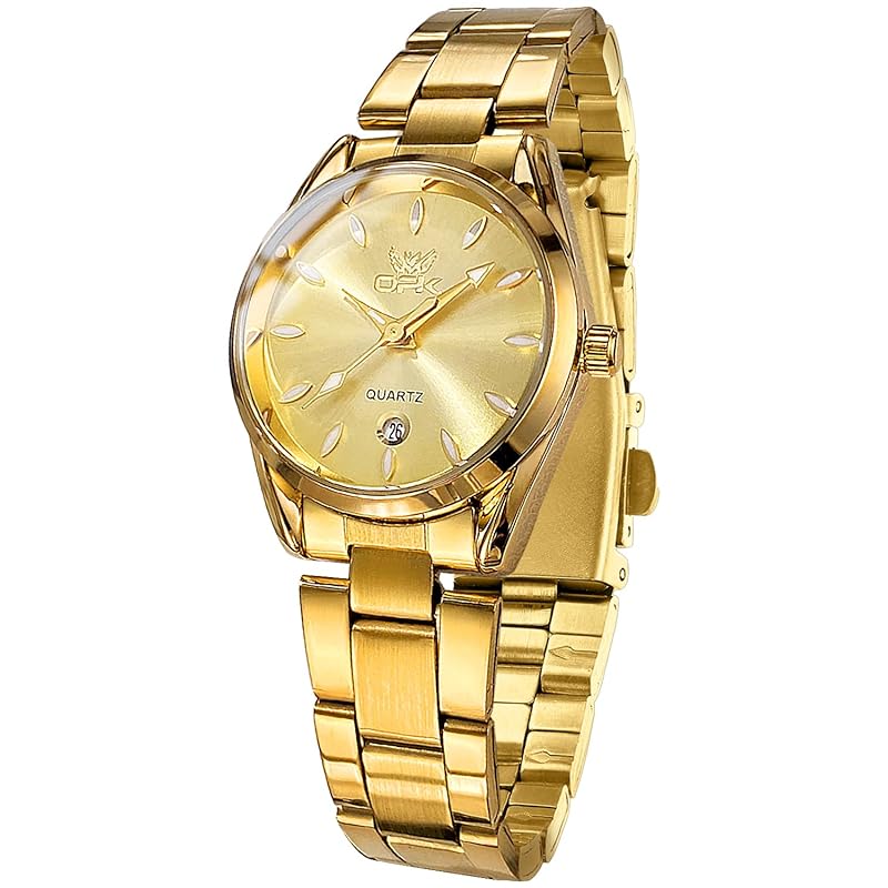 

OPK ladies watches quartz arm clock Popularity simple woman light date waterproof night light cute student Watch for women gold