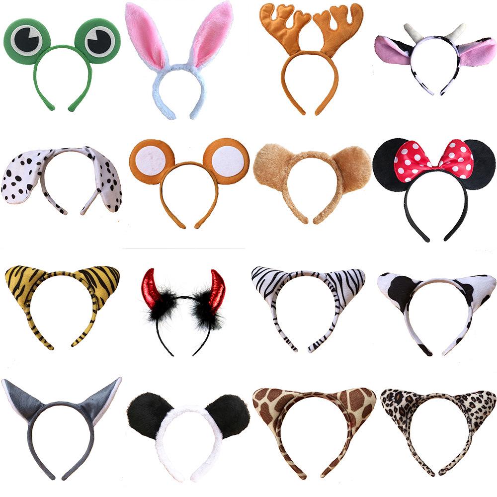 Zodiac Animal Horn Headband: Cow, Rabbit, Tiger, Dog, Cat, Wolf, Devil. Perfect for Costumes and Performances.