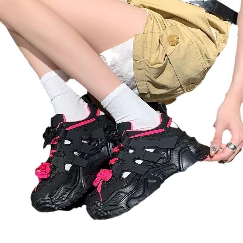 Hollow and Breathable Dad Shoes for Women Ins Trendy New Models for Small Thick-soled Versatile Sports and Leisure Shoes for Women