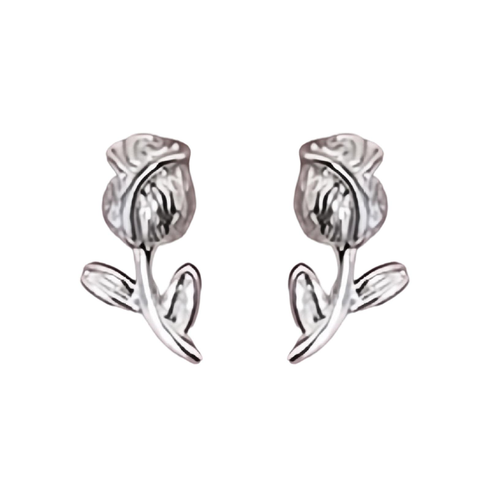 

Fashionable Floral Stud Earrings Comfortable Copper Ear Jewelry Ideal Gift Tulip Ear Studs For Her Special Occasions