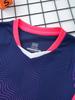 Ensemble d'entraînement de football pour garçons Survêtement T-shirt stylé à imprimé col en V manches courtes Short à cordon de serrage