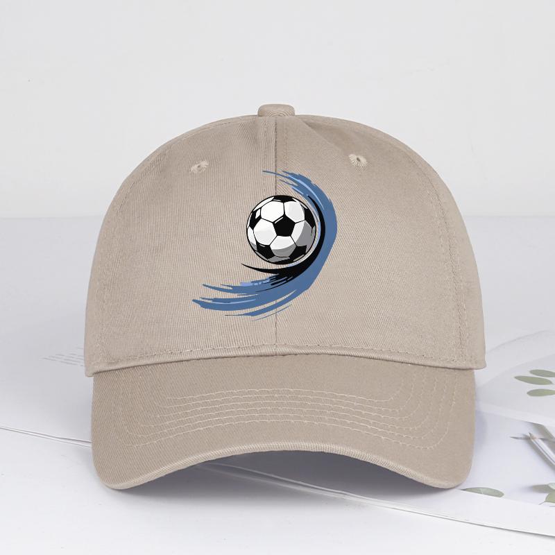 Dynamic Soccer Ball Print Baseball Cap Men Women Vintage Washed Cotton Adjustable Dad Hat Football Fan Sports Sun Hat
