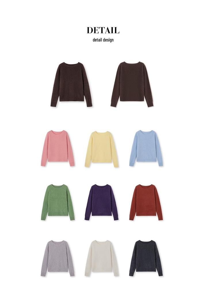 Women's Faux Fur Knit Sweater – Wool & Cashmere Base Layer for Autumn/Winter