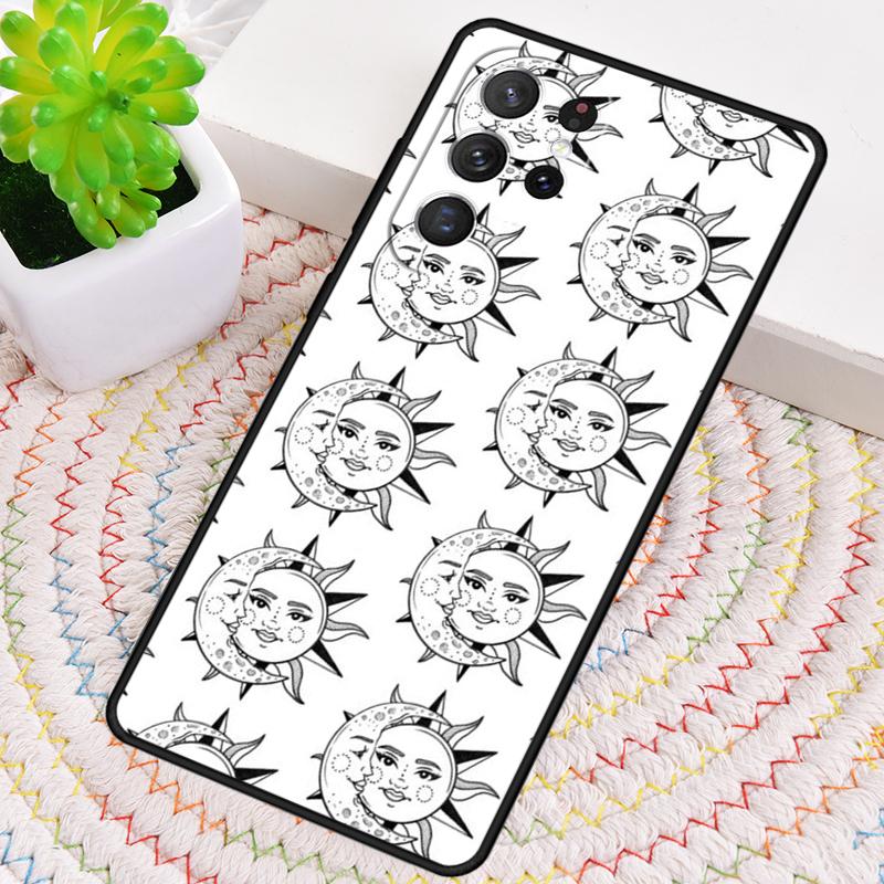 Funny Sun Moon Face Silicone Phone Case For Samsung Galaxy Note 10 Pro S26 S25 S24 S23 S22 S21 Plus S25Ultra Capa Cover