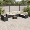 VidaXL Garden Lounge Set with Cushions 11 Pcs, Patio Sofas, Patio Furniture Set, Outdoor Furniture, Black 3258521