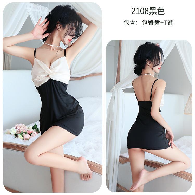 Sex underwear sexy nightgown women's hip wrap hot suspender dress butterfly pure desire suit