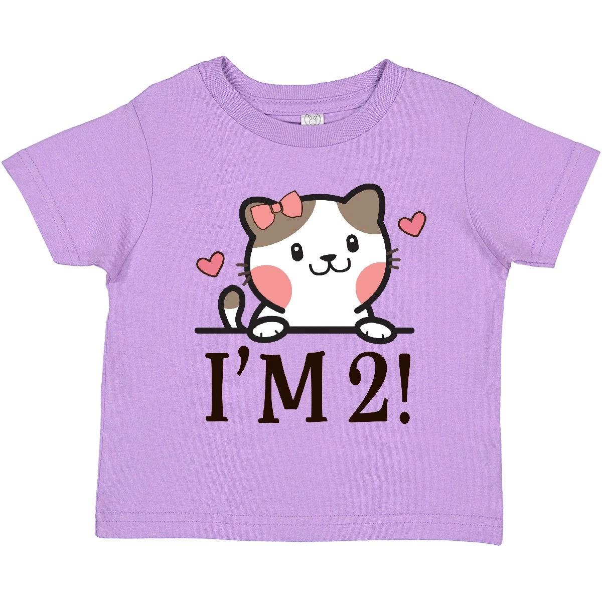 

Inktastic 2nd Birthday Kitty 2 Year Old Girl Toddler kids boys T-Shirt Two Celebration Cat 120