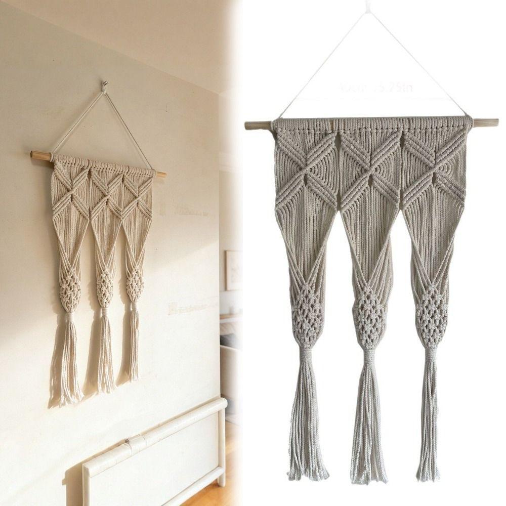 Nordic Style Handwoven Tapestry Boho Woven Tapestry Living Room Bedroom Decor Woven Basket
