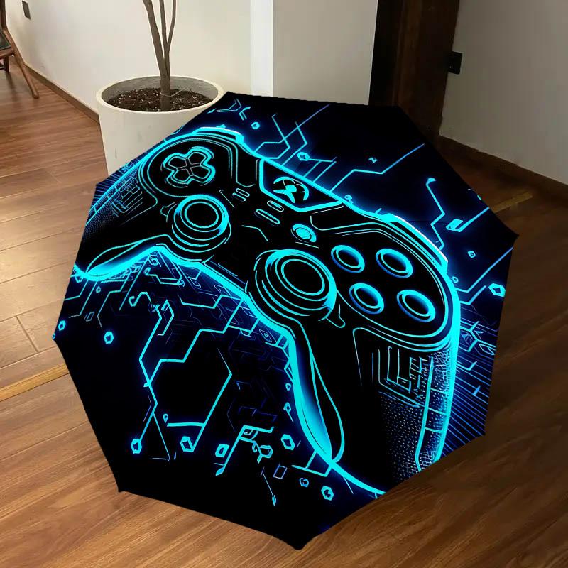 1PC Controller Gamepad Umbrella-8-Rib Reinforced, Automatic Open, Lightweight & Durable, Fashion Accessory for Outdoor, J0363