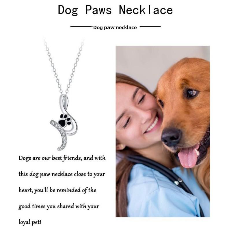 Kamanqi Jewelry Fashion Cute Pet Paw Print Pendant Necklace - Women's High-end