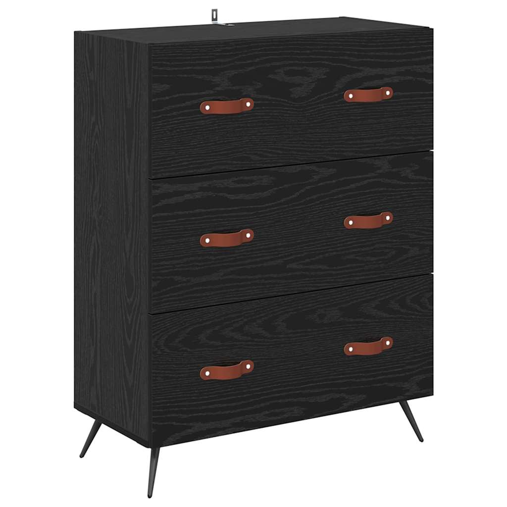 Highboard Black Oak Effect 69.5 x 34 x 180 cm Particleboard